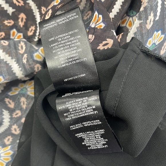 Stevie May S Anise Floral Chiffon Black Lined Short Sleeve Flowy Midi Dress - Picture 11 of 15